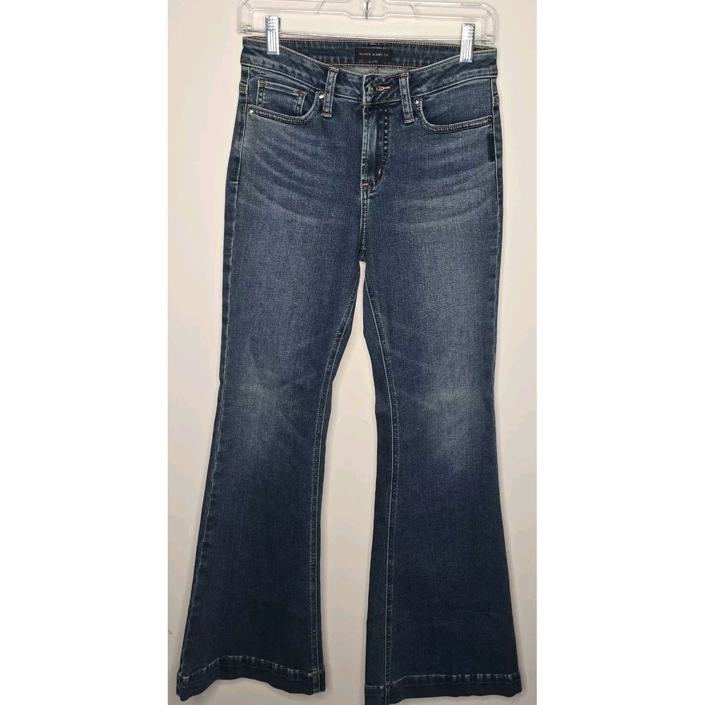 Silver Jeans Womens W26 L31 High Note Flare Blue Bootcut Western Cowgirl Rodeo
